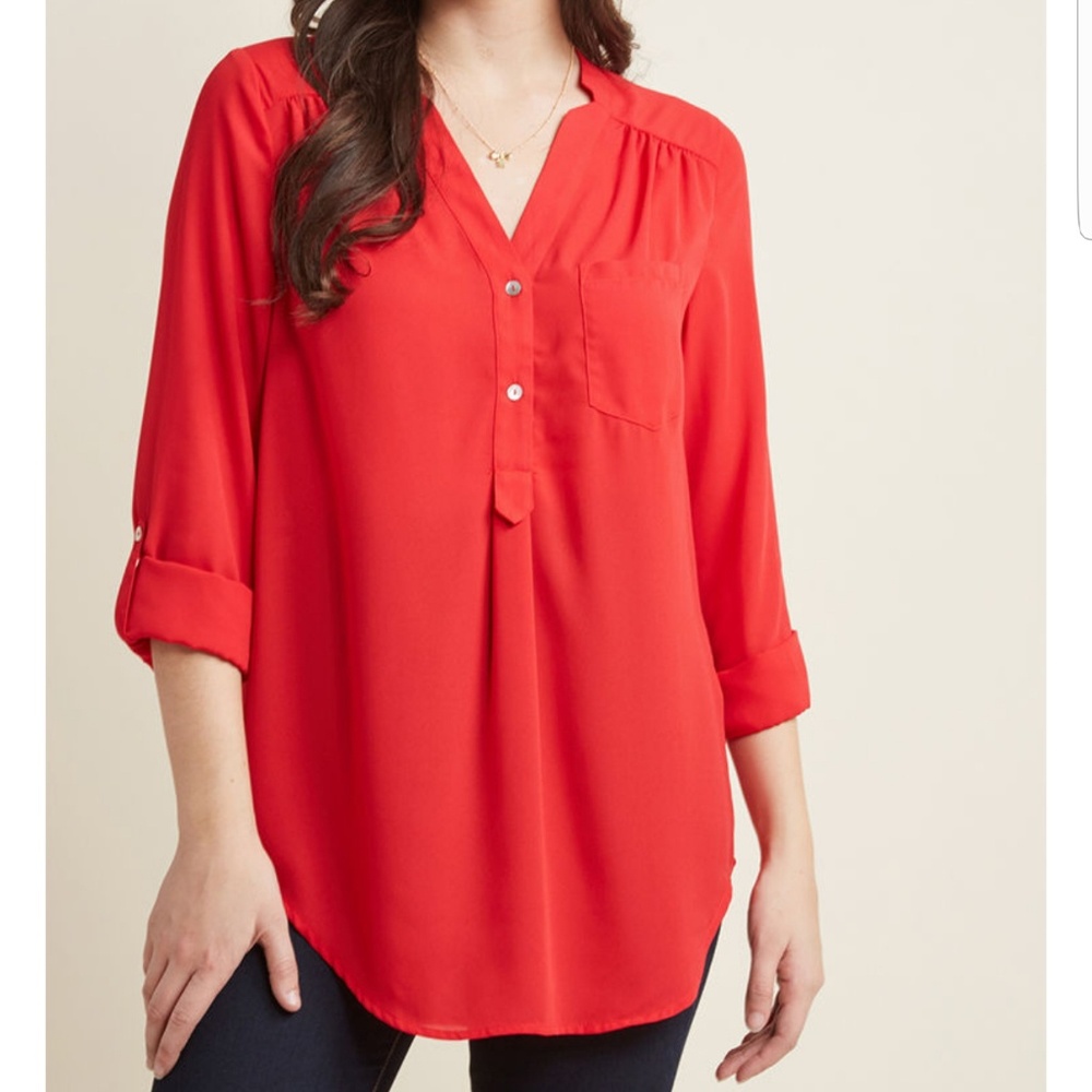 New Long Sleeve Tunic with Roll Sleeves